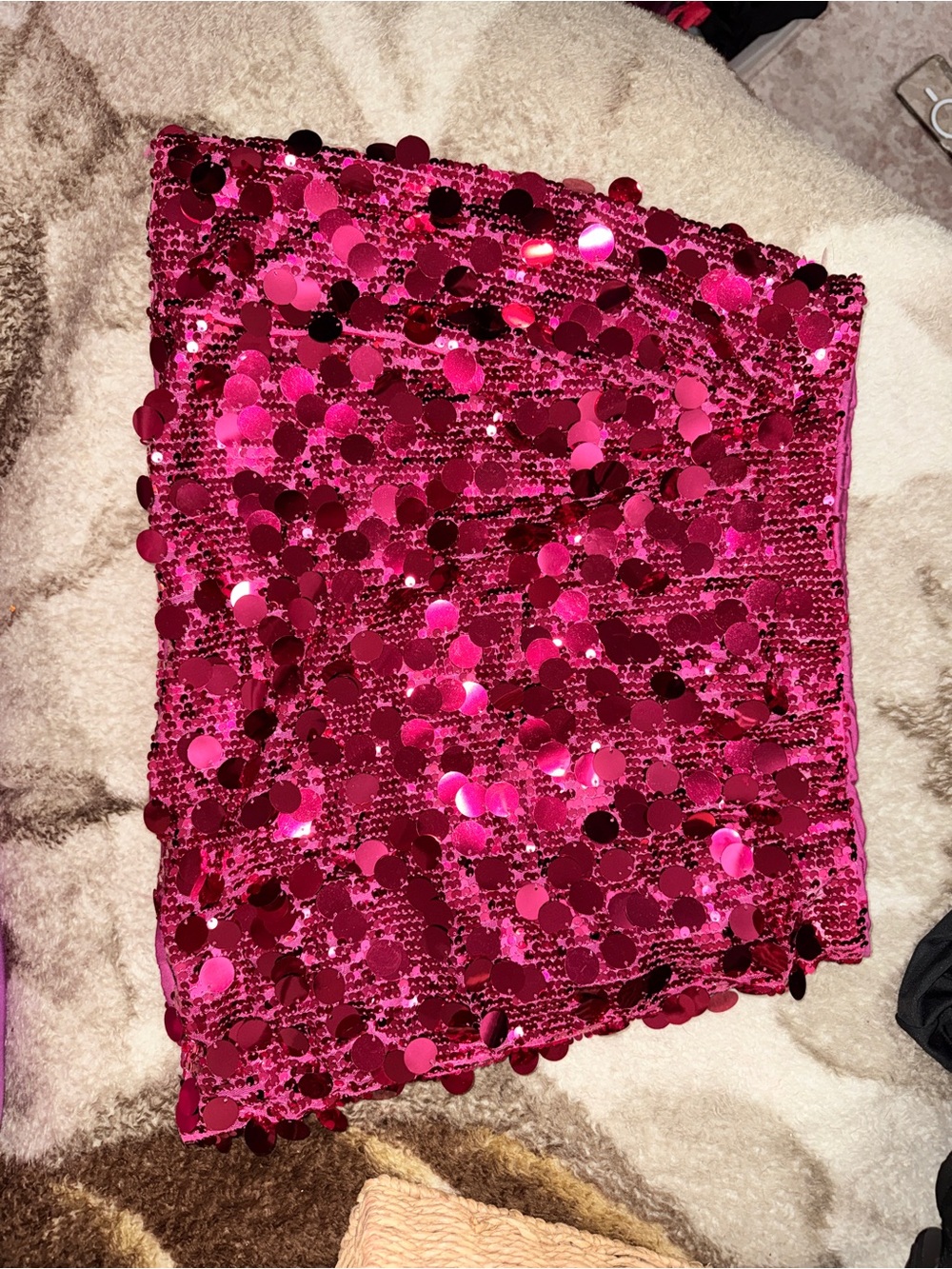 SHEIN Hot Pink Sequin Mini Skirt